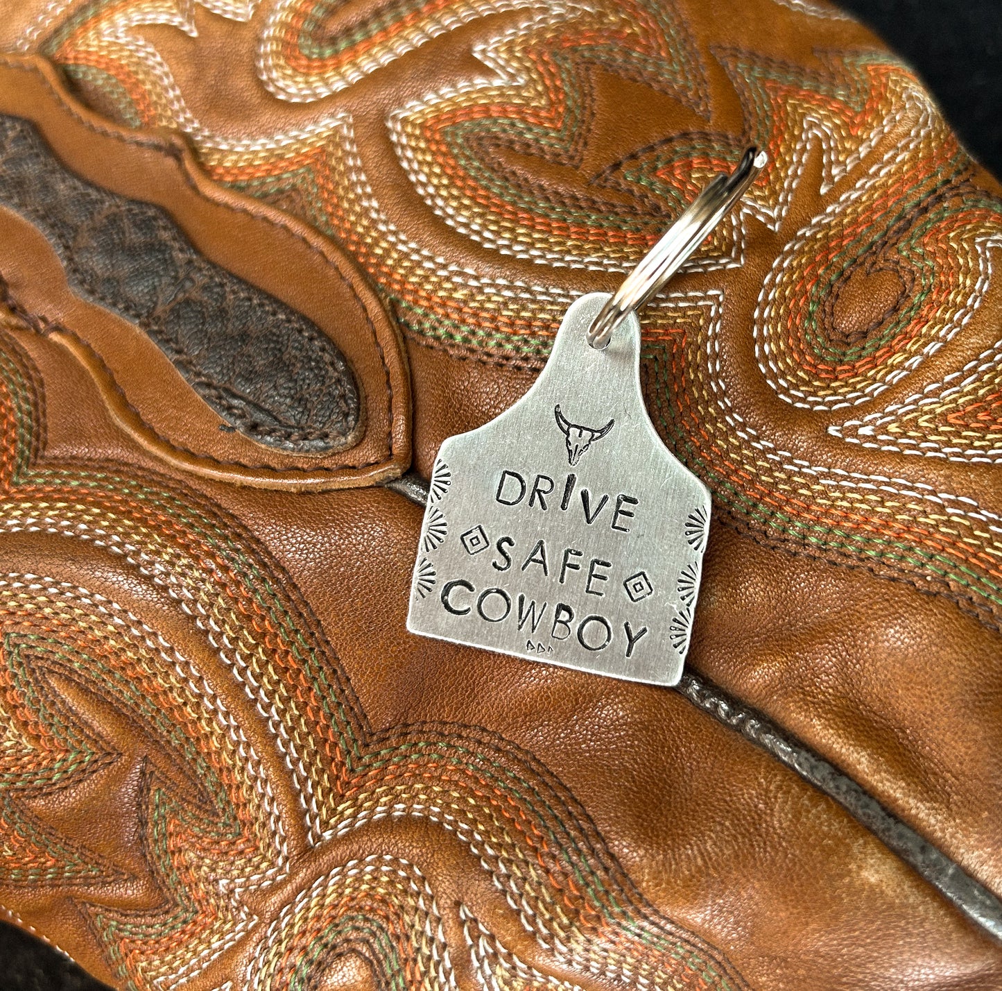 Drive safe cowboy keychain (RTS)