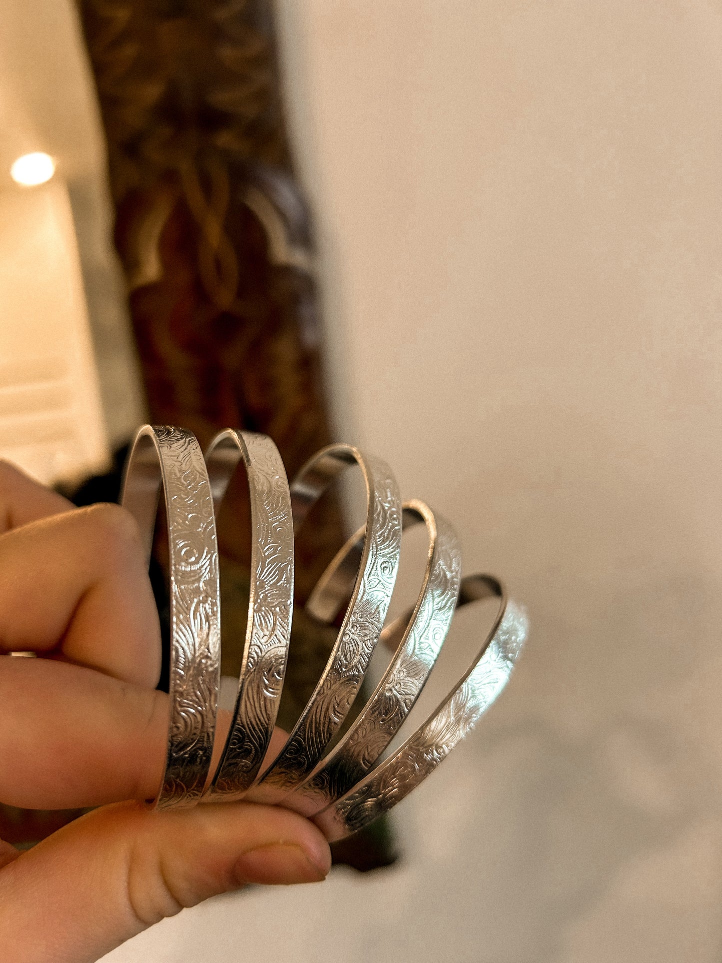 floral engraved cuff