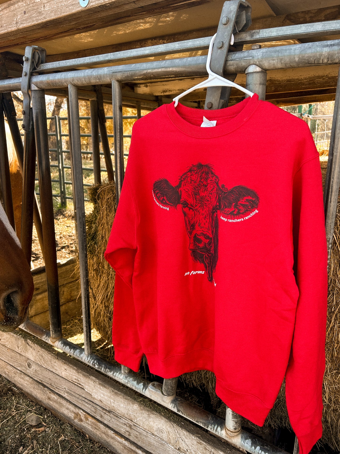 no farms, no food crewneck