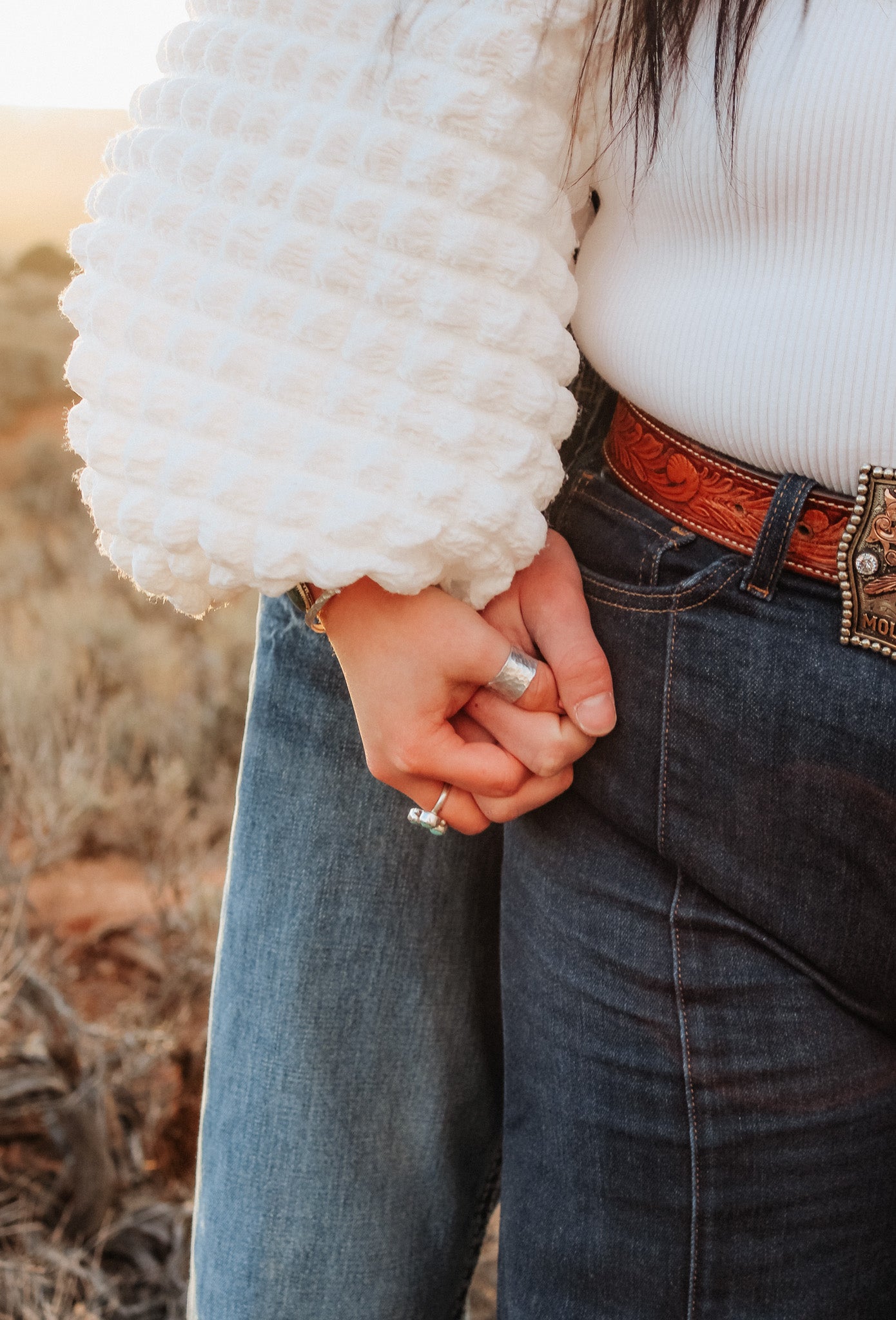 textured adjustable thick ring