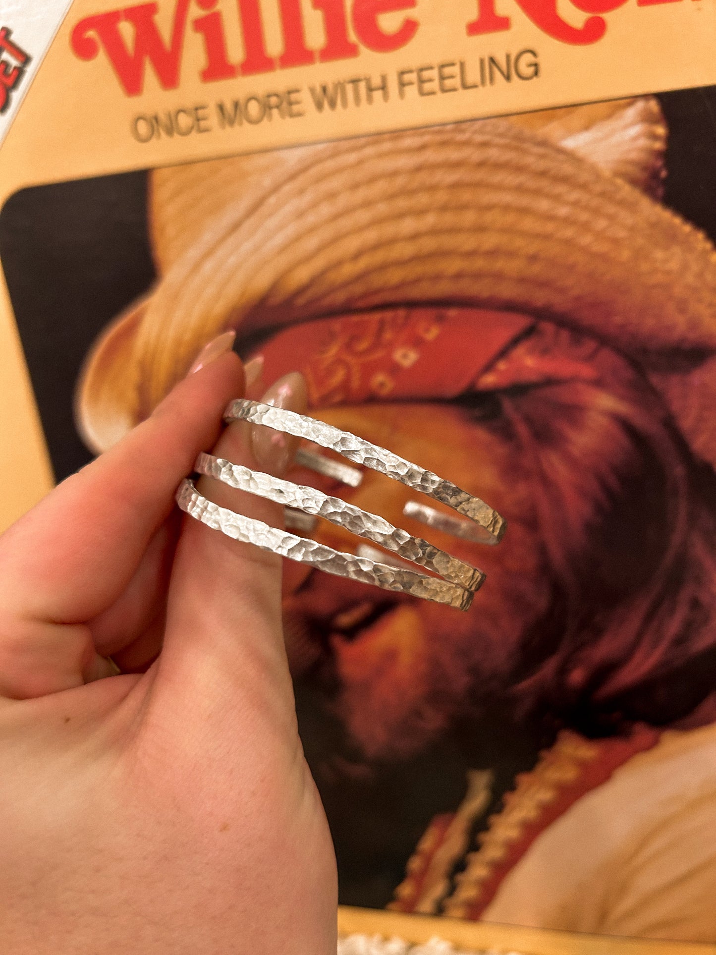 textured thin stacker cuff