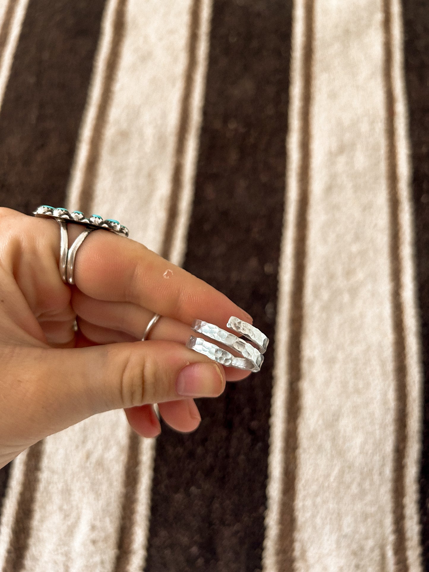 textured triple wrap ring