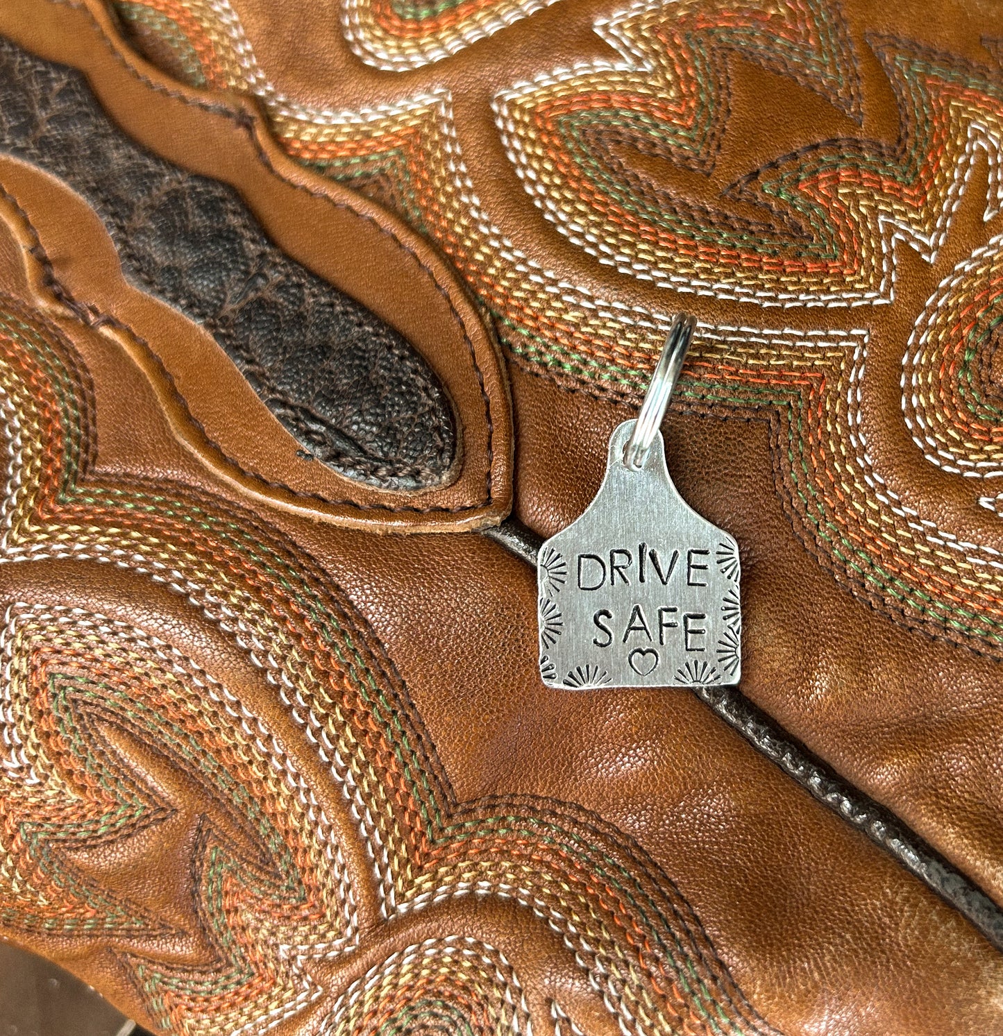 Mini drive safe cowboy keychain