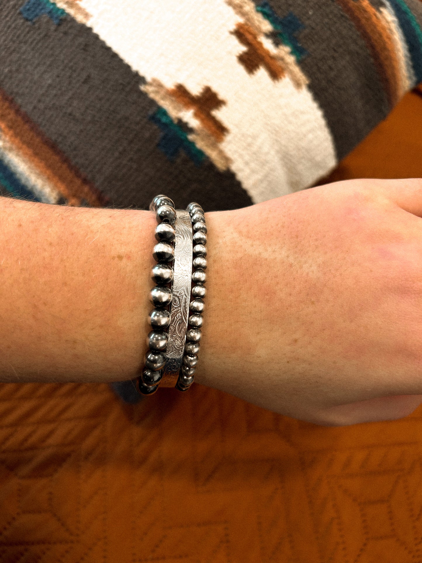 floral engraved cuff