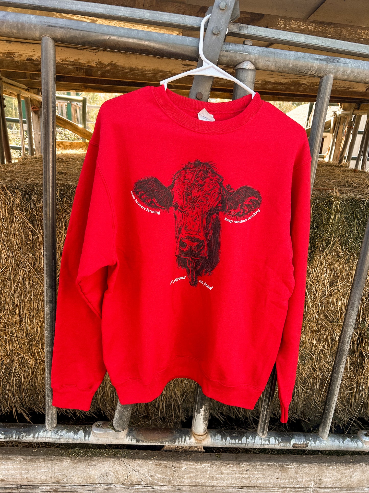 no farms, no food crewneck