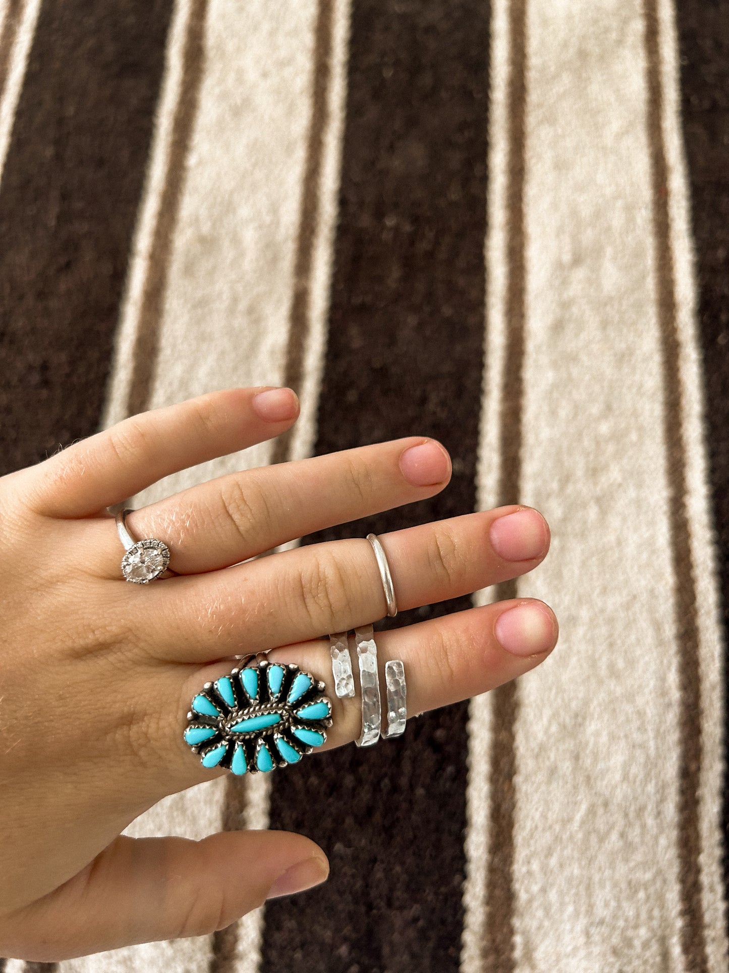 textured triple wrap ring