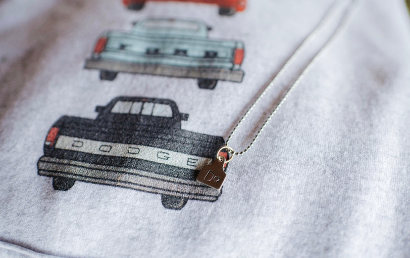 lovers cattle tag necklace