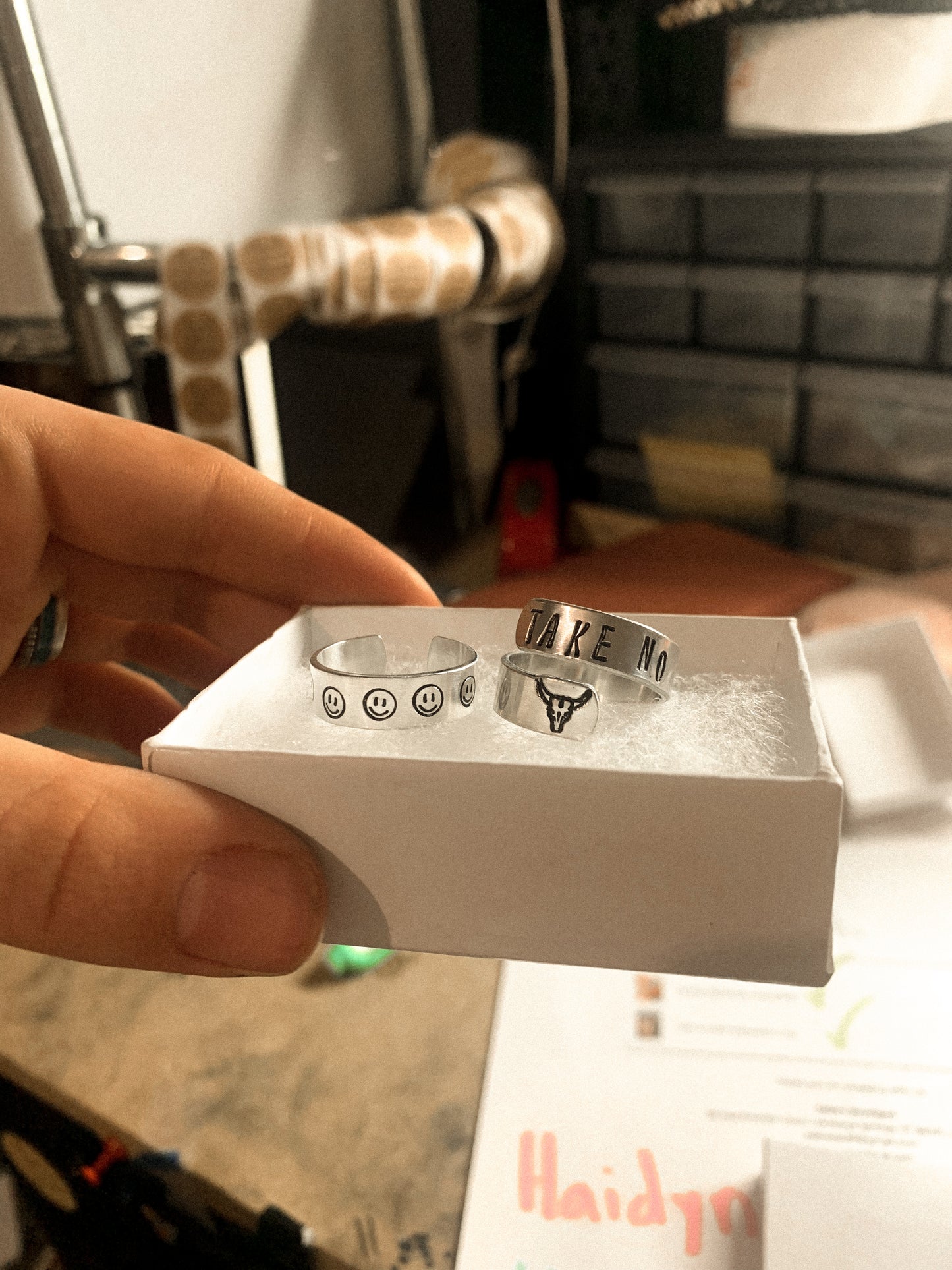 smiley adjustable ring stacker