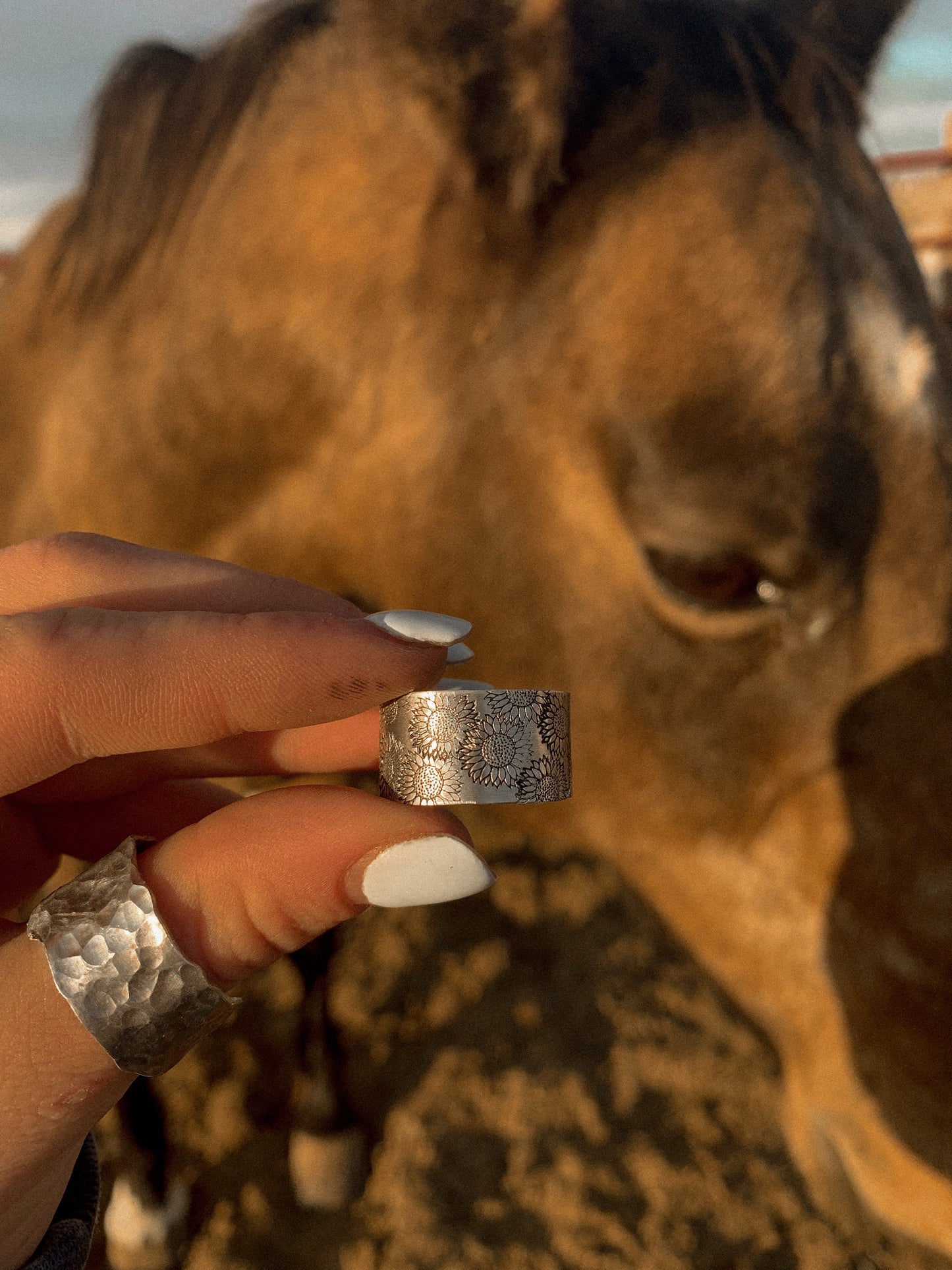 sunflower adjustable thick ring