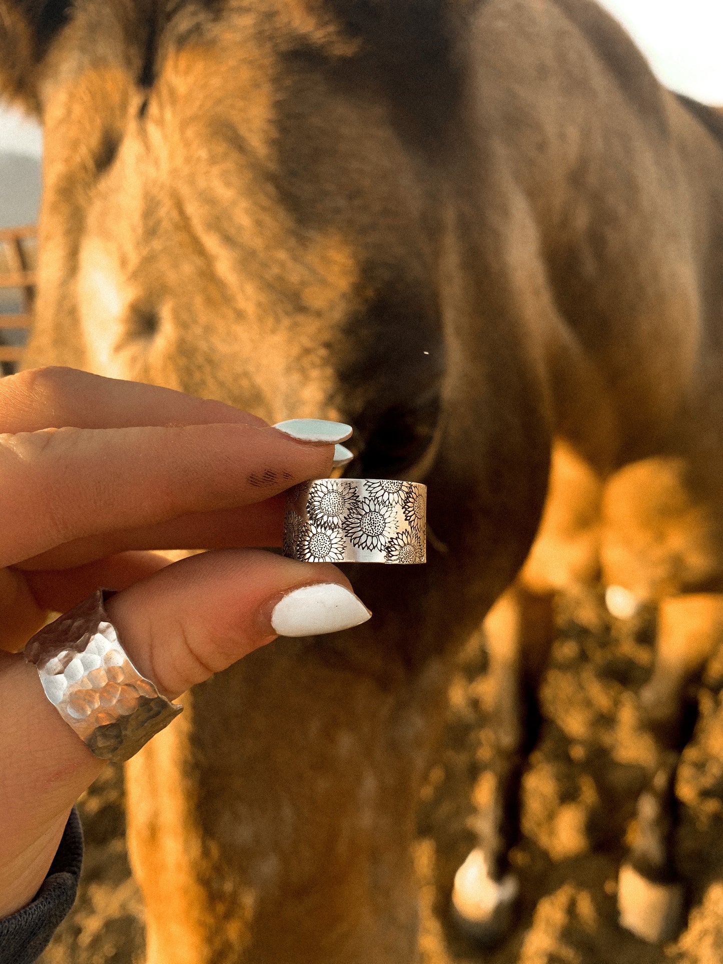 sunflower adjustable thick ring