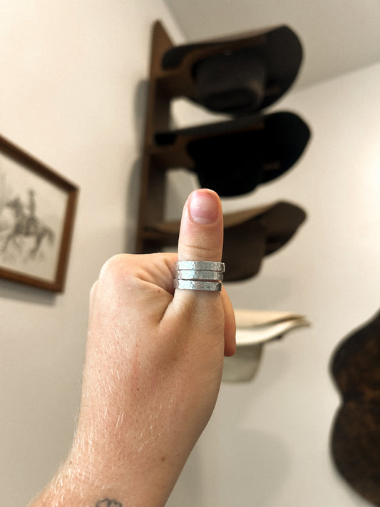 textured thin stacker ring