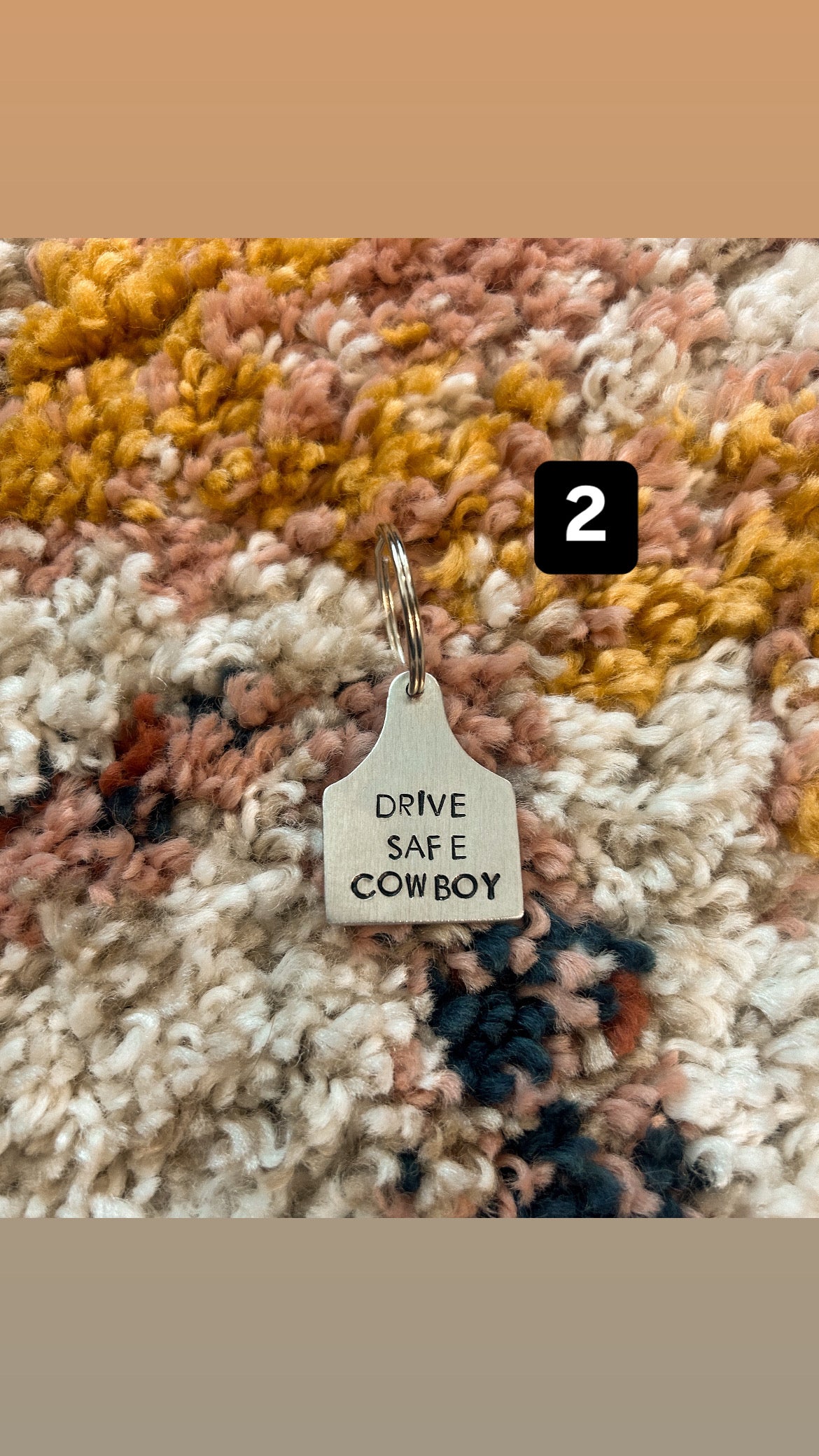 drive safe cowboy keychain