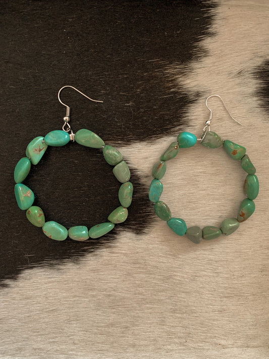 genuine turquoise hoops